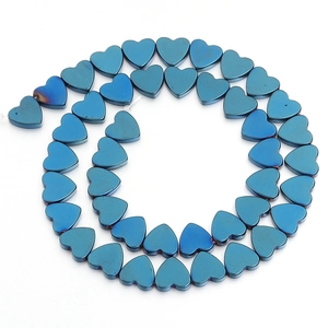 Detailed view of heart-shaped gradient blue beads for DIY jewelry making accessories