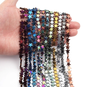 Star-shaped hematite spacer beads with metallic plating for DIY jewelry making