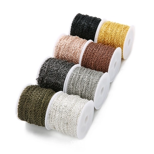 Close-up of assorted color electroplated iron cross chains for DIY jewelry making