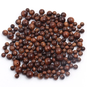 Natuurlijke donkerbruine wengé houten ronde kralen met gestreepte nerf voor DIY sieraden