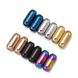 Edelstahl Magnetverschluss Vakuum Farberhaltung Rund Schnalle DIY Lederseil Armband Verbinder Schmuckzubehör