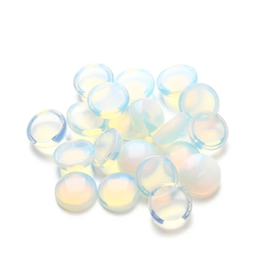 Translucent blue opalite round cabochon stones with flat back for DIY jewelry making