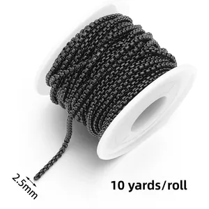 Vue détaillée d'une bobine de chaîne box noire en acier inoxydable 2,5mm pour bijoux