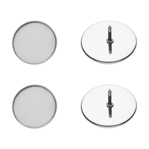Zilveren roestvrijstalen brochespeld bases voor DIY sieraden en ronde badge schijven