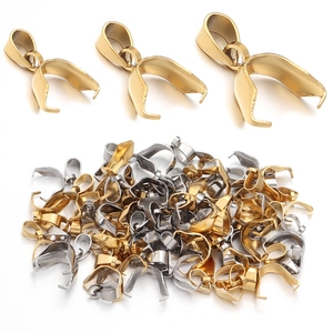 Bélières en Acier Inoxydable Fermoir de Pendentif Pour Collier Connecteur Accessoires de Bijoux DIY Or Argent Plaqué