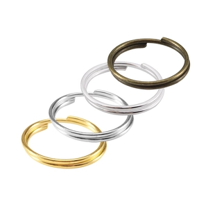 Flat split key rings in gold, silver, bronze and chrome finishes for DIY jewelry making