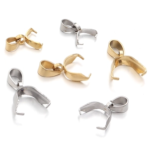 Bélières en acier inoxydable poli pour création de bijoux DIY en doré et argenté