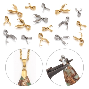Bélières en acier inoxydable doré et argenté pour pendentifs avec détails de montage DIY