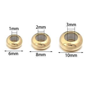 Perles d'arrêt en acier inoxydable doré de 6mm, 8mm et 10mm pour bijoux DIY