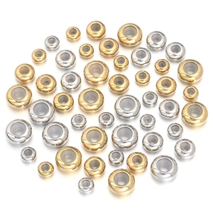 Perles d'arrêt en acier inoxydable avec silicone or et argent pour création de bijoux