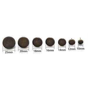 Antique bronze stud earrings base set in seven sizes for DIY jewelry making accessories