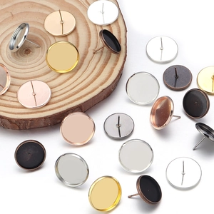 DIY copper earring stud trays in multiple metallic finishes for jewelry making