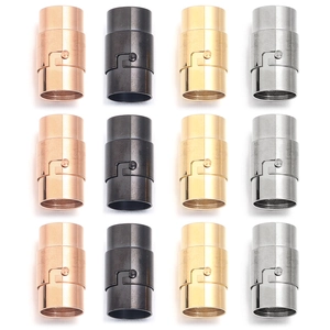 Magnetic stainless steel clasps for DIY jewelry in gold, silver, rose gold and black