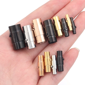 Magnetic cylindrical clasps for jewelry in black silver rose gold and gold finishes