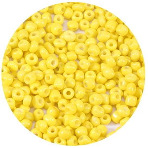Polished yellow glass seed beads for DIY jewelry and beaded accessories, 1000 pieces pack