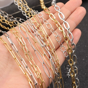 Various 18k gold and silver plated stainless steel cable chains for DIY jewelry making