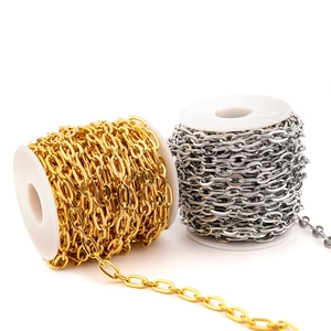 Stainless Steel Paperclip Link Chain Bulk Roll For Jewelry Making DIY Necklace Bracelet Crafting Gold Silver Plated Findings