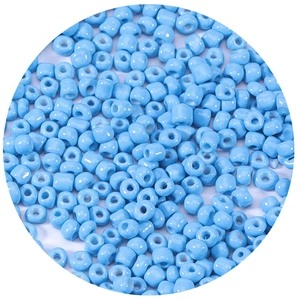 Light blue glass seed beads for DIY jewelry making with smooth porcelain finish