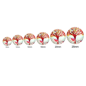 Round glass tree of life cabochons in various sizes ranging from 10mm to 25mm