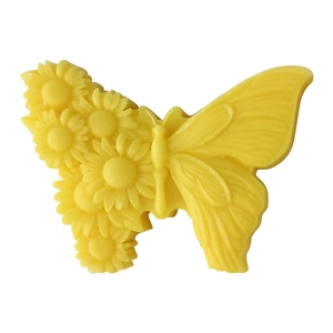 Bright yellow butterfly flower silicone mold for DIY handmade candles and plaster crafts