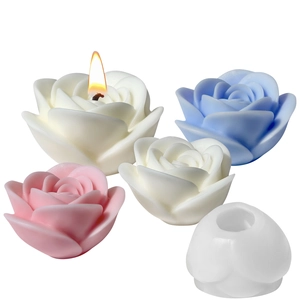 Rose flower silicone mold for DIY handmade candles and aromatherapy crafts set