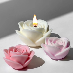 Rose Flower Silicone Mold For DIY Scented Candle Wax Plaster Aromatherapy Handmade Soap Mold Valentine's Day Craft Decor