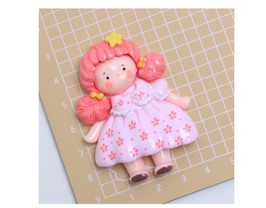 Statuina di principessa in resina rosa per accessori per capelli fai-da-te e artigianato