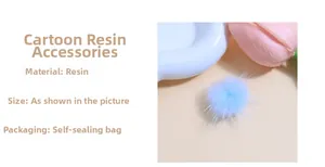 Macro detail of a light blue mink-style resin fur ball charm for DIY craft accessories