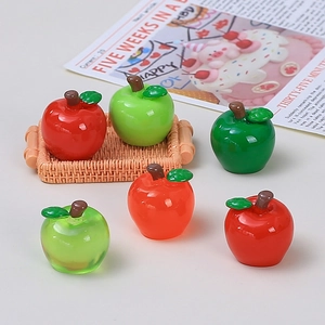 3D Mini Apple DIY Resin Charms For Jewelry Making Cream Glue Materials Handmade Crafts Simulation Fruit Miniature Home Decor Accessories