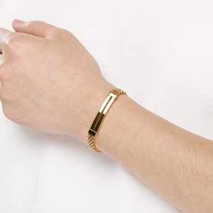 Klassisches goldfarbenes Armband für Herren mit Edelstahl-Gliederarmband-Detailansicht