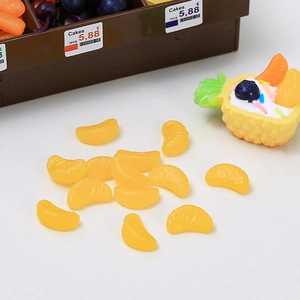 Set di frutta in miniatura in resina con fette di arancia e dessert all'ananas fai da te