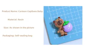 Detailed view of Capybara resin accessory with fruit on scale board for DIY crafts