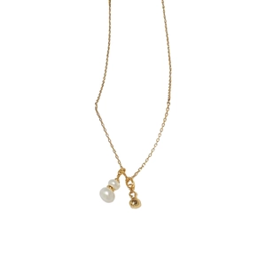 Collier en perles de gourde hulu plaqué or 18 carats chaîne de clavicule élégante