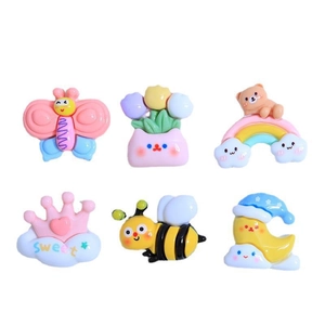Set di ciondoli in resina con ape e orso arcobaleno per accessori fai da te in resina