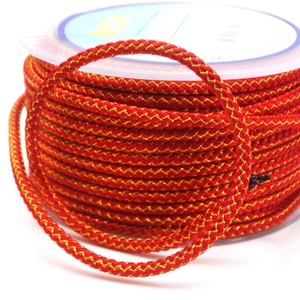 3.5mm dragon pattern red and gold woven cord roll for DIY jewelry making and crafts