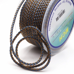 2.8mm dragon pattern woven cord in blue and gold for DIY jewelry making