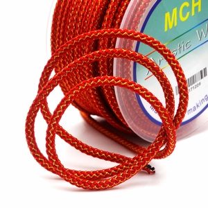 3.5mm Red and Gold Woven Dragon Cord for DIY Jewelry Making on Transparent Spool