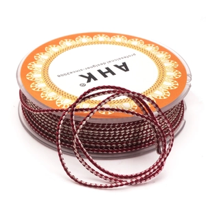 1.5mm red and white braided dragon pattern cord on spool for DIY jewelry making