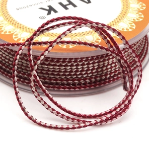 1.2mm dual-color dragon pattern braided cord on spool for DIY jewelry making