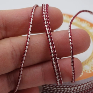 Two-tone burgundy and white dragon-patterned braided cord for DIY jewelry bracelets