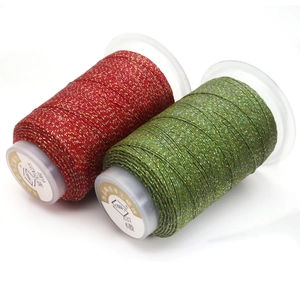 Cordino cerato a 6 fili per gioielli fai-da-te in rosso-oro e verde-oro con effetto stella