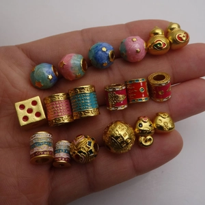 Vergoldete Emaille Sternzeichen Schlange und Glücksbeutel Abstandsperlen für Schmuck