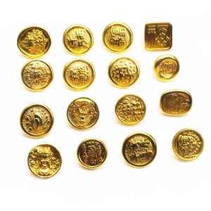 Golden Chinese zodiac lucky charms with Fu and Cai characters for DIY jewelry making