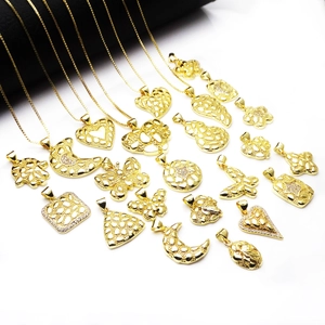 Verguld Koperen Zirkonia Hart Vlinder Maan Hanger Halsketting Voor Vrouwen Vintage Geometrische Doos Ketting Sieraden Cadeau