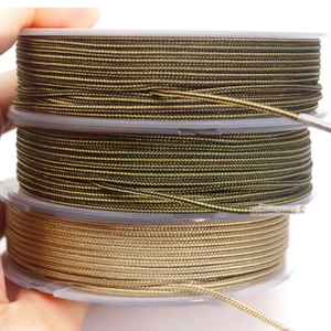 Black and gold 1.4mm braided cord reels for jewelry making and beaded bracelets