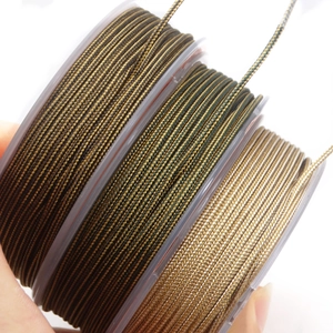 Braided 1.4mm two-tone metallic cords for jewelry making on transparent spools