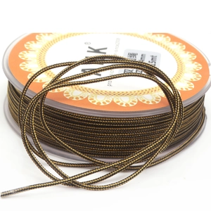 Black and gold 0.8mm braided cord roll for jewelry making and DIY handmade crafts