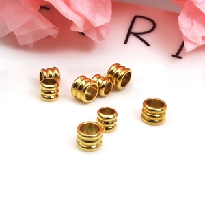 Perle a barilotto placcate in oro da 6mm con design a tripla spirale per gioielli DIY