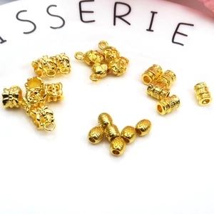 Cuentas espaciadoras de loto doradas y bucles para colgantes para creación de joyas DIY