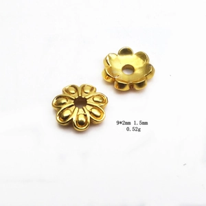 Détails de calottes dorées en forme de fleur 9mm pour la création de bijoux DIY et colliers